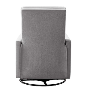HomeRoots 26" Gray Tufted Linen Recliner Chair - 360° Swivel, Rocking & Gliding Comfort for Any Space 652002