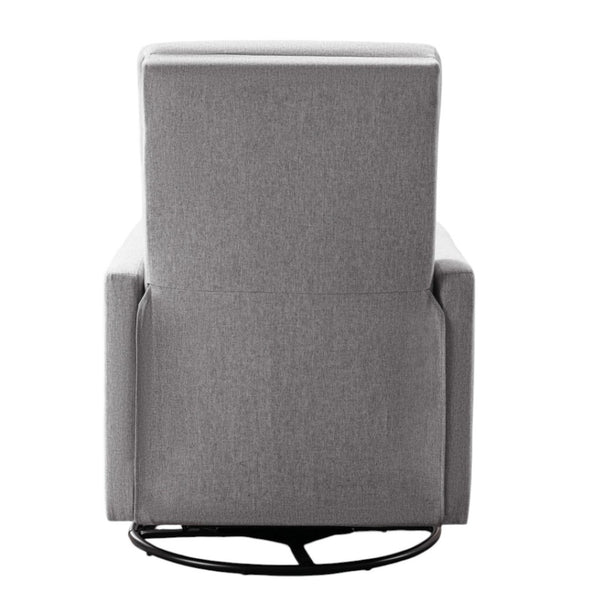 HomeRoots 26" Gray Tufted Linen Recliner Chair - 360° Swivel, Rocking & Gliding Comfort for Any Space 652002