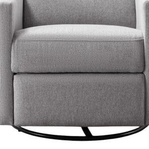 HomeRoots 26" Gray Tufted Linen Recliner Chair - 360° Swivel, Rocking & Gliding Comfort for Any Space 652002
