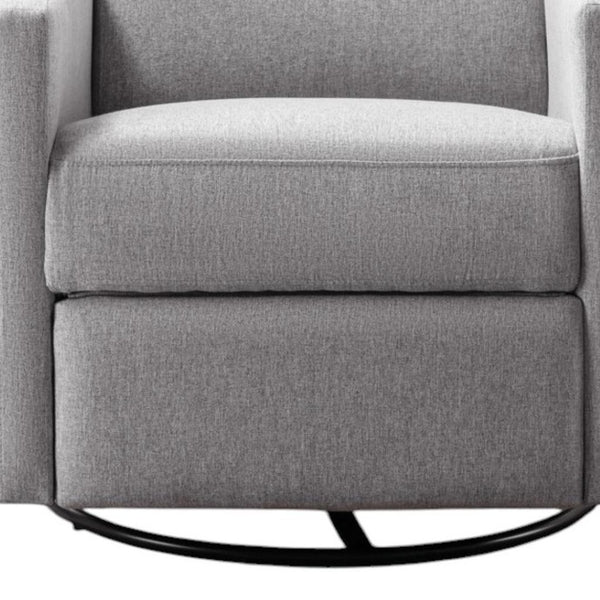HomeRoots 26" Gray Tufted Linen Recliner Chair - 360° Swivel, Rocking & Gliding Comfort for Any Space 652002
