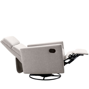 HomeRoots 26" Tan Tufted Linen Recliner with Gliding, Swivel, and Rocking Features – Perfect for Comfort & Style 652003