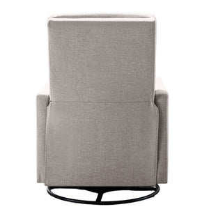 HomeRoots 26" Tan Tufted Linen Recliner with Gliding, Swivel, and Rocking Features – Perfect for Comfort & Style 652003