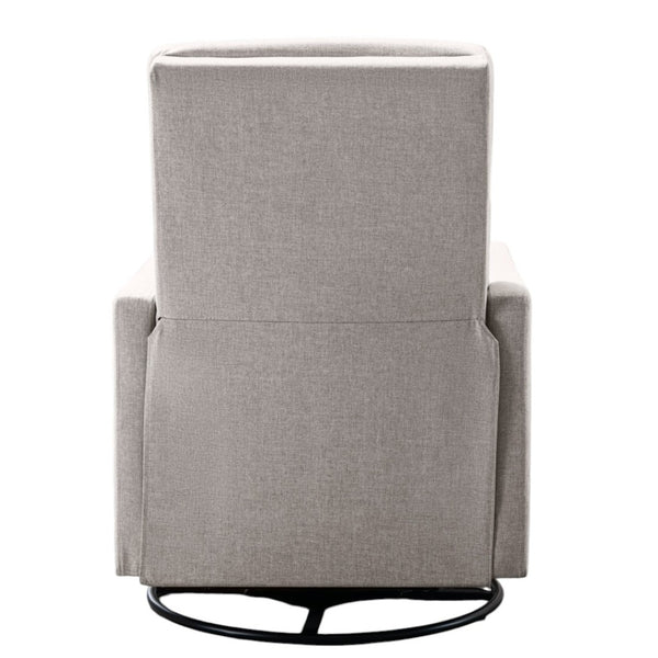 HomeRoots 26" Tan Tufted Linen Recliner with Gliding, Swivel, and Rocking Features – Perfect for Comfort & Style 652003