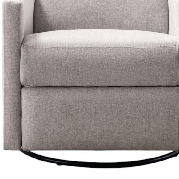 HomeRoots 26" Tan Tufted Linen Recliner with Gliding, Swivel, and Rocking Features – Perfect for Comfort & Style 652003