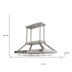 HomeRoots Nickel Modern Flush Ceiling Light Fixture with Edison Bulbs - Stylish Iron Design for Kitchens 652018
