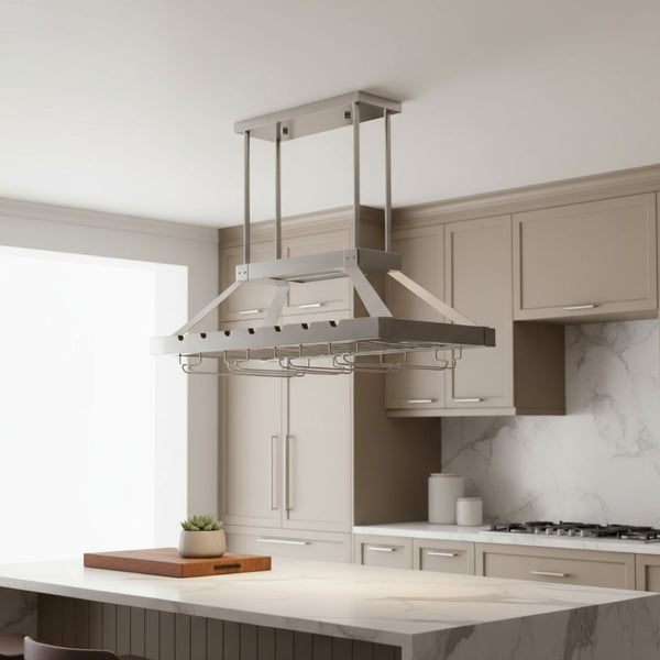 HomeRoots Nickel Modern Flush Ceiling Light Fixture with Edison Bulbs - Stylish Iron Design for Kitchens 652018