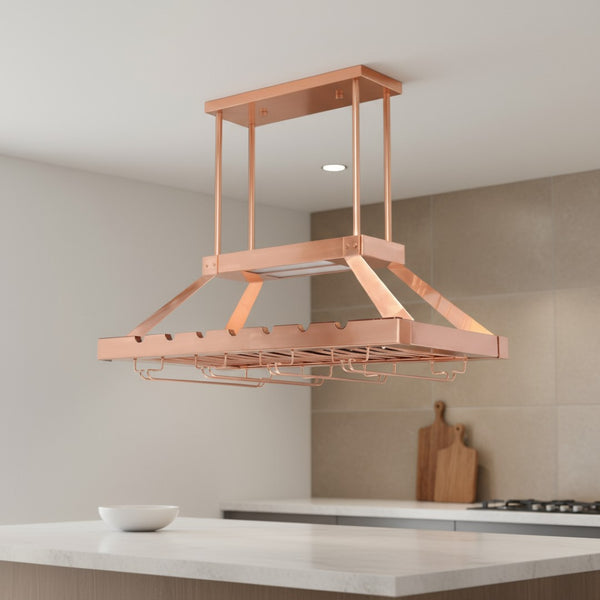 HomeRoots Copper Flush Ceiling Light Fixture with LED Edison Bulbs – Modern Industrial Design for Any Space 652019
