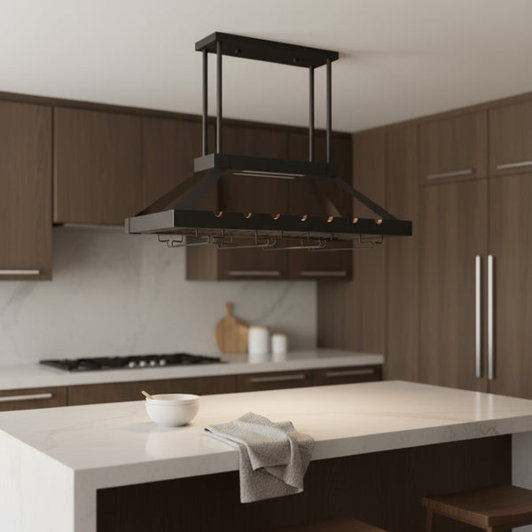 HomeRoots Bronze Two-Light LED Pendant Fixture – Industrial Edison Style for Modern Kitchen & Dining Spaces 652020
