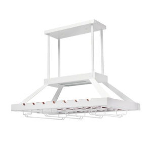 HomeRoots White Kitchen Island Flush Ceiling Light with Modern Farmhouse Style and Edison LED Bulbs for Brightness 652021