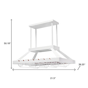 HomeRoots White Kitchen Island Flush Ceiling Light with Modern Farmhouse Style and Edison LED Bulbs for Brightness 652021
