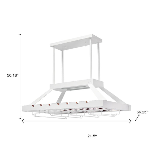 HomeRoots White Kitchen Island Flush Ceiling Light with Modern Farmhouse Style and Edison LED Bulbs for Brightness 652021