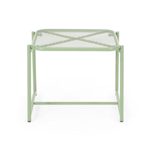 English Elm Christopher Knight Home® - ELBA Industrial Mesh Side Table 15.5"H — Powder-Coated Iron Frame, Modern Rounded Edges, Durable Design Green 65204.00GRN
