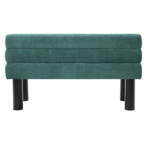 English Elm Upholstered Dining and Entryway Bench with Rubberwood Legs Padded Seat 300 Lb Capacity Black,Green N779P371712G