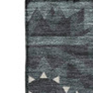 HomeRoots 8' X 10' Charcoal & Ivory Geometric Area Rug – Washable, UV-Protected, Durable for Modern Homes 652207
