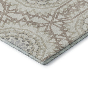 HomeRoots 10' X 14' Ivory and Gray Geometric Washable Area Rug – UV Protected, Stylish & Easy-Care Design 652245