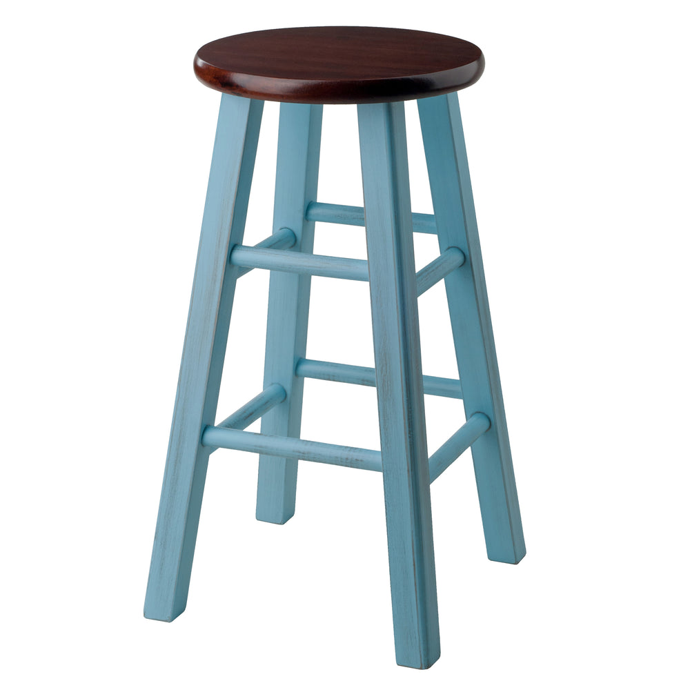 Winsome Wood Ivy Counter Stool - Rustic Light Blue & Walnut, Stylish & Sturdy Seat For Kitchen Or Den Decor Rustic Light Blue ,Walnut Solid Wood 65224-winsome-wood