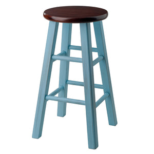 Winsome Wood Ivy Counter Stool - Rustic Light Blue & Walnut, Stylish & Sturdy Seat For Kitchen Or Den Decor Rustic Light Blue ,Walnut Solid Wood 65224-winsome-wood