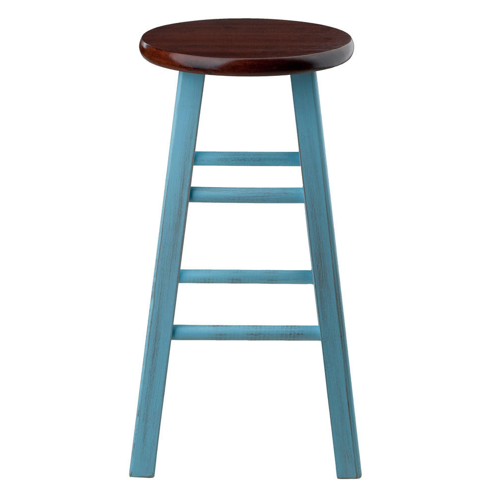 Winsome Wood Ivy Counter Stool - Rustic Light Blue & Walnut, Stylish & Sturdy Seat For Kitchen Or Den Decor Rustic Light Blue ,Walnut Solid Wood 65224-winsome-wood