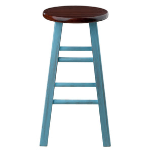 Winsome Wood Ivy Counter Stool - Rustic Light Blue & Walnut, Stylish & Sturdy Seat For Kitchen Or Den Decor Rustic Light Blue ,Walnut Solid Wood 65224-winsome-wood