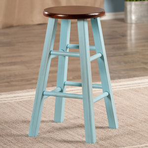 Winsome Wood Ivy Counter Stool - Rustic Light Blue & Walnut, Stylish & Sturdy Seat For Kitchen Or Den Decor Rustic Light Blue ,Walnut Solid Wood 65224-winsome-wood