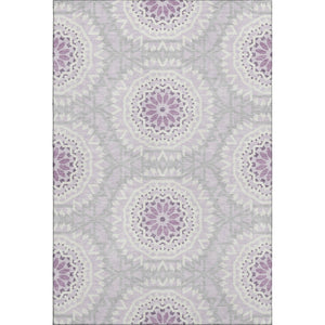 HomeRoots 10' X 14' Lilac and Ivory Geometric Area Rug - Durable, Stain-Resistant, UV-Protective for Busy Homes 652257