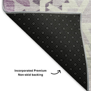 HomeRoots 10' X 14' Lilac and Ivory Geometric Area Rug - Durable, Stain-Resistant, UV-Protective for Busy Homes 652257