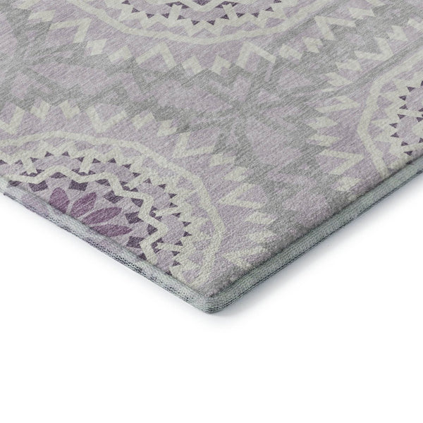 HomeRoots 10' X 14' Lilac and Ivory Geometric Area Rug - Durable, Stain-Resistant, UV-Protective for Busy Homes 652257