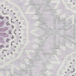 HomeRoots 10' X 14' Lilac and Ivory Geometric Area Rug - Durable, Stain-Resistant, UV-Protective for Busy Homes 652257
