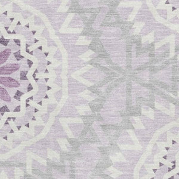 HomeRoots 10' X 14' Lilac and Ivory Geometric Area Rug - Durable, Stain-Resistant, UV-Protective for Busy Homes 652257