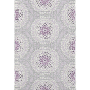 HomeRoots 10' X 14' Lilac and Ivory Geometric Area Rug - Durable, Stain-Resistant, UV-Protective for Busy Homes 652257