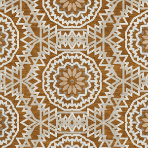 HomeRoots 5' X 8' Chili Red and Ivory Geometric Area Rug - Washable, UV Protected, Stain Resistant for Modern Spaces 652277