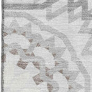 HomeRoots 8' X 10' Stylish Silver and Gray Geometric Washable Area Rug with UV Protection for Family Homes 652291