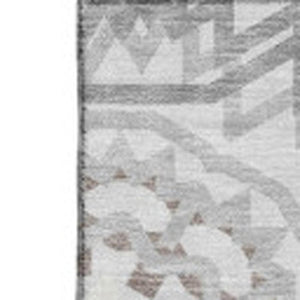 HomeRoots 10' X 14' Modern Silver & Gray Geometric Area Rug - Washable, UV Protected & Perfect for Busy Homes 652293