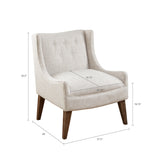 Madison Park Malabar Transitional Accent Chair MP100-0538 Cream