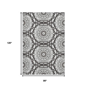 HomeRoots 8' X 10' Modern Geometric Washable Area Rug – UV Protected, Stain Resistant, Ideal for High-Traffic Spaces 652309