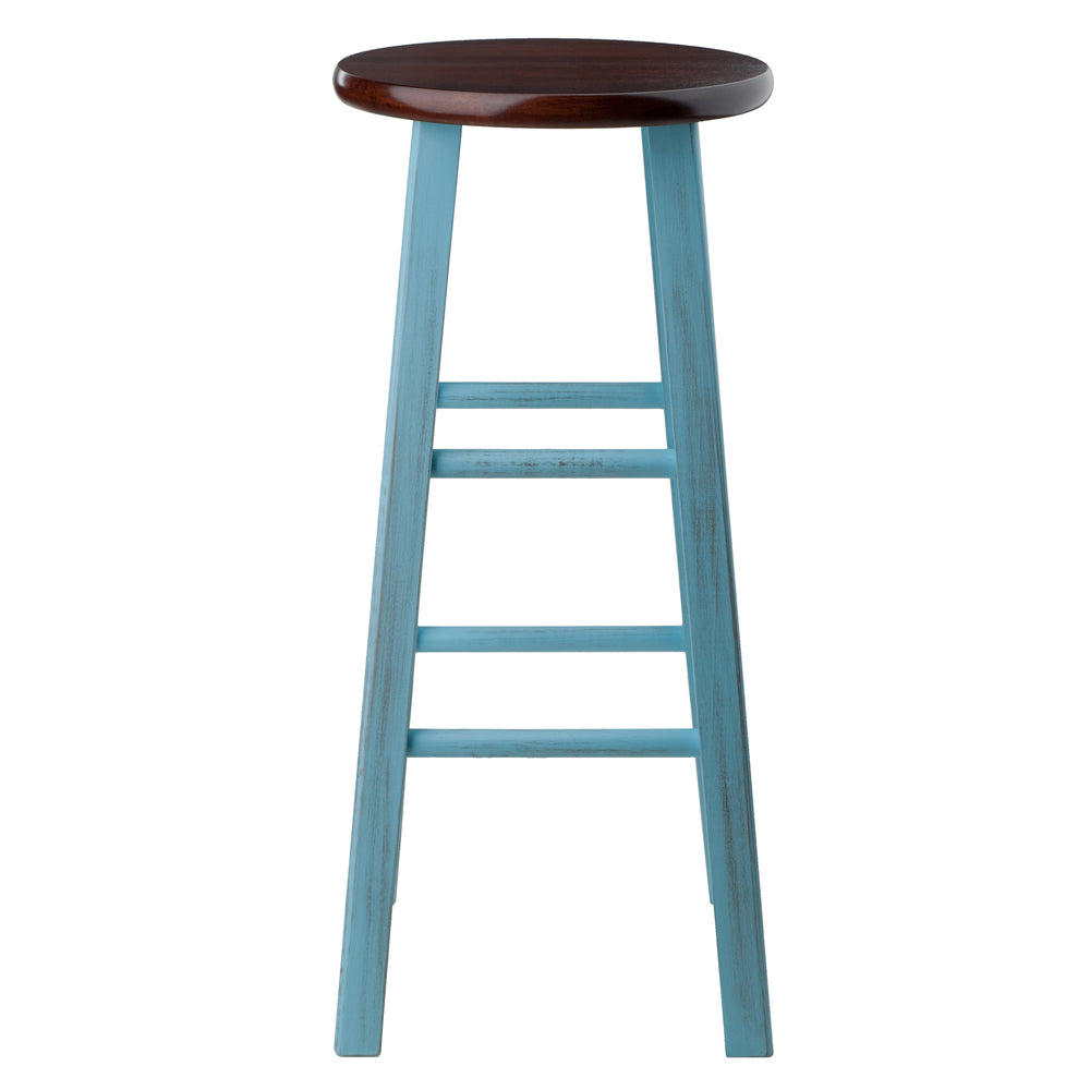 Winsome Wood Ivy Bar Stool – Rustic Light Blue & Walnut Finish, Perfect For Kitchen Or Den, No Assembly Required Rustic Light Blue ,Walnut Solid Wood 65230-winsome-wood