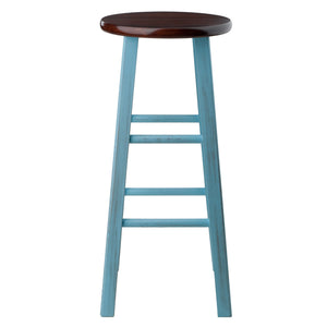 Winsome Wood Ivy Bar Stool – Rustic Light Blue & Walnut Finish, Perfect For Kitchen Or Den, No Assembly Required Rustic Light Blue ,Walnut Solid Wood 65230-winsome-wood