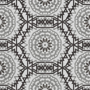 HomeRoots 9' X 12' Stylish White and Black Geometric Area Rug - Washable, UV Protected, Perfect for High-Traffic Areas 652310