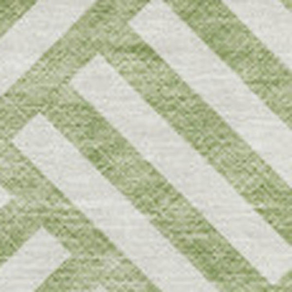 HomeRoots 8' X 10' Artichoke Green Geometric Washable Area Rug with UV Protection - Durable & Stylish Design 652315