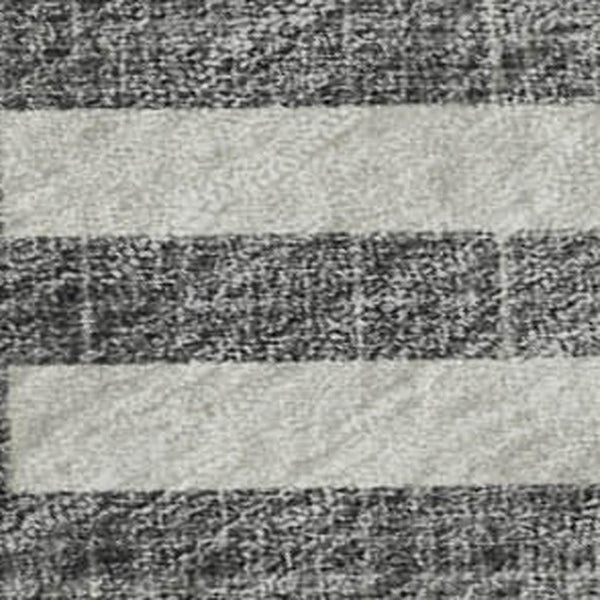 HomeRoots 8' X 10' Charcoal & Ivory Geometric Area Rug - Washable, UV-Protected, Stain-Resistant Design! 652345