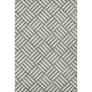 HomeRoots 9' X 12' Charcoal And Ivory Geometric Washable Area Rug - UV Protected, Stain Resistant & Stylish 652346