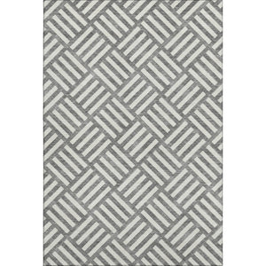 HomeRoots 10' Charcoal and Ivory Geometric Area Rug - Stylish, Washable, UV-Protected for High-Traffic Spaces 652347