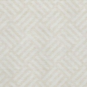 HomeRoots 5' X 8' Ivory and Beige Geometric Area Rug - Washable, Stain-Resistant, UV Protected for Homes 652367