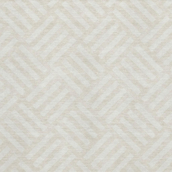 HomeRoots 5' X 8' Ivory and Beige Geometric Area Rug - Washable, Stain-Resistant, UV Protected for Homes 652367