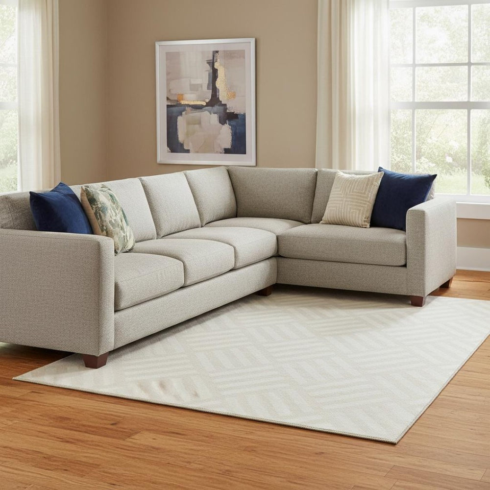 HomeRoots 8' X 10' Stylish Ivory & Beige Geometric Area Rug - Washable, UV-Protected, Family-Friendly Design! 652369