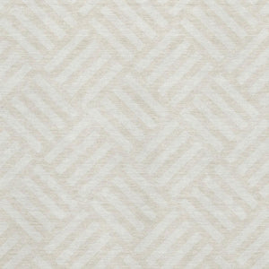 HomeRoots 10' X 14' Ivory & Beige Geometric Washable Area Rug - Stylish, Durable, UV-Protected for Busy Homes 652371