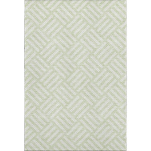 HomeRoots 5' X 8' Mint Green Geometric Area Rug – Washable, UV Protected, Stain-Resistant & Easy Care Design 652379