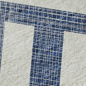 HomeRoots 5' X 8' Navy Blue Geometric Washable Area Rug - Soft, Durable, Stain-Resistant with UV Protection! 652385