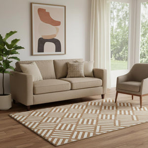 HomeRoots 5' X 8' Chili Red Geometric Area Rug – Durable, Washable, UV Protected, Perfect for Busy Spaces! 652409
