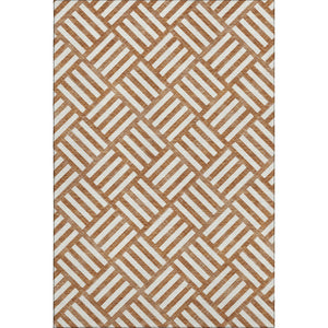 HomeRoots 8' X 10' Chili Red & Ivory Geometric Area Rug - Washable, Stain-Resistant, UV-Protected & Stylish 652411
